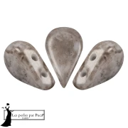 Perles en verre Amos® par Puca® 5x8 mm - Taupe Mishmash x10g