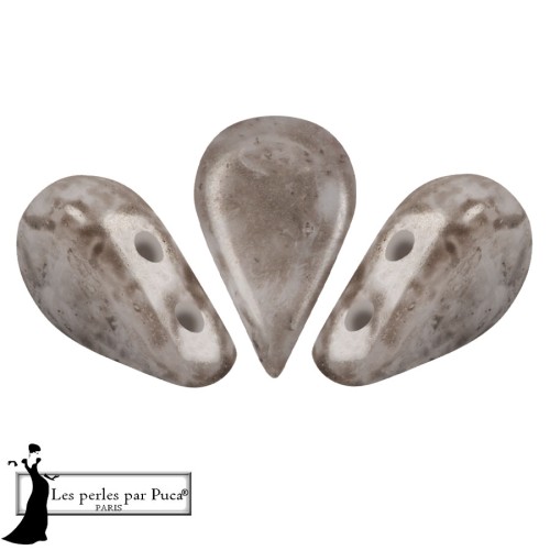 Perles en verre Amos® par Puca® 5x8 mm - Taupe Mishmash x10g