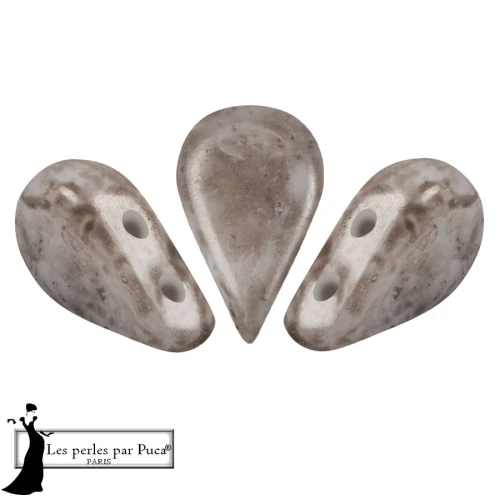 Perles en verre Amos® par Puca® 5x8 mm - Taupe Mishmash x10g