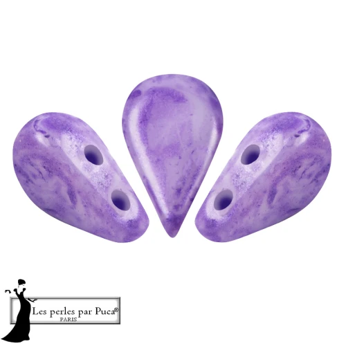 Perles en verre Amos® par Puca® 5x8 mm - Violet Mishmash x10g
