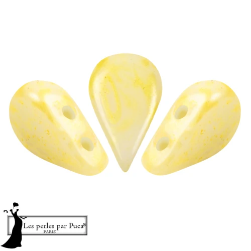 Perles en verre Amos® par Puca® 5x8 mm - Yellow Mishmash x10g