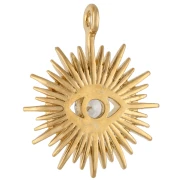 Pendentif soleil oeil en oxyde zirconium 14.7x12mm Doré à l'or fin - Crystal x1