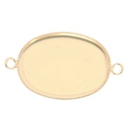 Intercalaire serti pour cabochon ovale fond plat 25x18 mm - Doré x1