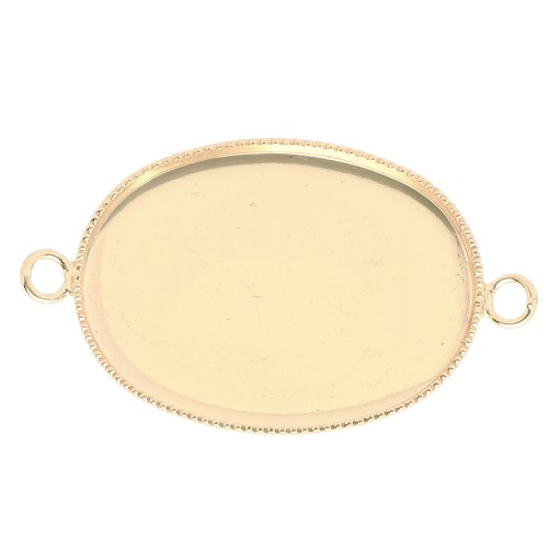 Intercalaire serti pour cabochon ovale fond plat 25x18 mm - Doré x1