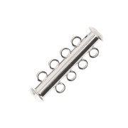 Fermoir 4 rangs coulissant 27 mm - Argenté x1