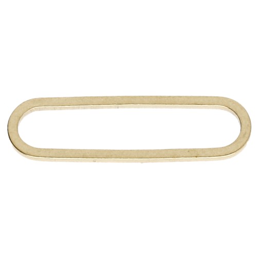 Anneaux de montage et tissage rectangle arrondi 22x6 mm - Laiton brut x1