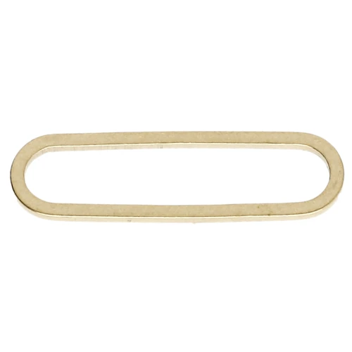 Anneaux de montage et tissage rectangle arrondi 22x6 mm - Laiton brut x1
