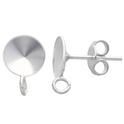 Clous d'oreilles porte-cabochon Rivoli 1122 8mm avec anneau ouvert - Argent 925 x2|raw }}