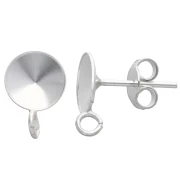 Clous d'oreilles porte-cabochon Rivoli 1122 8mm avec anneau ouvert - Argent 925 x2