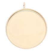 Serti pendentif pour cabochon fond plat 18 mm - Doré x1
