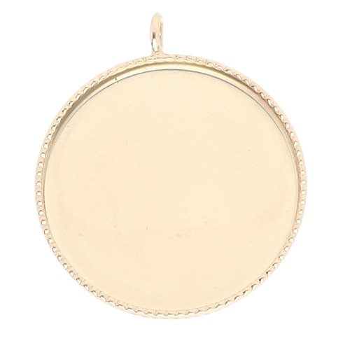 Serti pendentif pour cabochon fond plat 18 mm - Doré x1