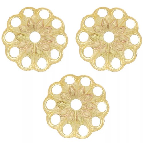 Coupelles filigranées travaillées 8 mm - Doré x20