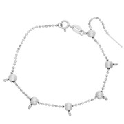 Aucune - Bracelet maille boule 1.5 mm avec 5 perles stoppeur 5 mm - Acier inox 304 x18cm Bracelet maille boule 1.5 mm avec 5 perles stoppeur 5 mm - Acier inox 304 x18cm