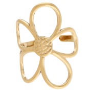 Bague fleur réglable 30 mm - Taille 51 à 56 - Acier inoxydable 304 Doré x1|raw }}