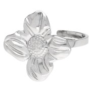 Bague fleur réglable 18 mm - Taille 50 à 58 - Acier inoxydable 316 x1|raw }}