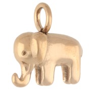 Breloque éléphant 13 mm - Acier inoxydable 316 Doré x1