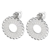 Clous d'oreilles rond multi-trous 14 mm - anneau ouvert - Acier inox 316L x2|raw }}