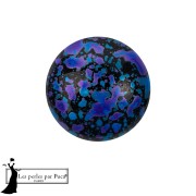 Jet - Cabochon rond en verre par Puca® 14 mm - Enamel Blue x1 Cabochon rond en verre par Puca® 14 mm - Enamel Blue x1
