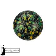 Jet - Cabochon rond en verre par Puca® 14 mm - Enamel Green x1 Cabochon rond en verre par Puca® 14 mm - Enamel Green x1