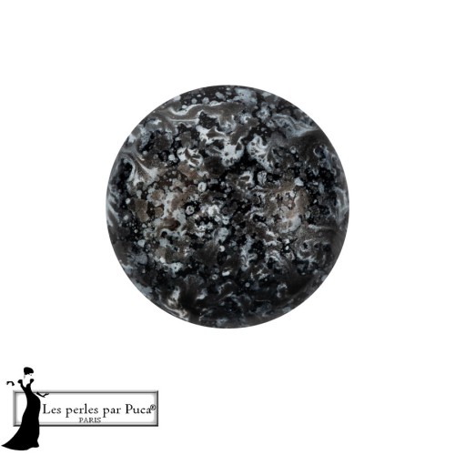 Cabochon rond en verre par Puca® 14 mm - Enamel Grey x1