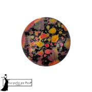 Jet - Cabochon rond en verre par Puca® 14 mm - Enamel Orange x1 Cabochon rond en verre par Puca® 14 mm - Enamel Orange x1