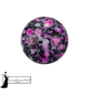 Jet - Cabochon rond en verre par Puca® 14 mm - Enamel Pink x1 Cabochon rond en verre par Puca® 14 mm - Enamel Pink x1
