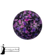 Jet - Cabochon rond en verre par Puca® 14 mm - Enamel Purple and Pink x1 Cabochon rond en verre par Puca® 14 mm - Enamel Purple and Pink x1