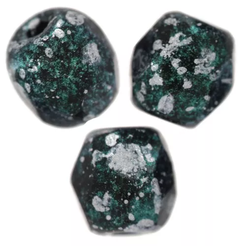Facettes 4 mm Jet Tweedy Green x50