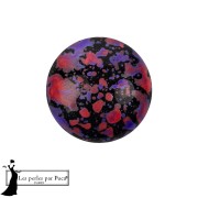 Jet - Cabochon rond en verre par Puca® 14 mm - Enamel Purple and Red x1 Cabochon rond en verre par Puca® 14 mm - Enamel Purple and Red x1