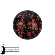 Jet - Cabochon rond en verre par Puca® 14 mm - Enamel Red x1 Cabochon rond en verre par Puca® 14 mm - Enamel Red x1