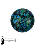 Jet - Cabochon rond en verre par Puca® 14 mm - Enamel Turquoise x1 Cabochon rond en verre par Puca® 14 mm - Enamel Turquoise x1