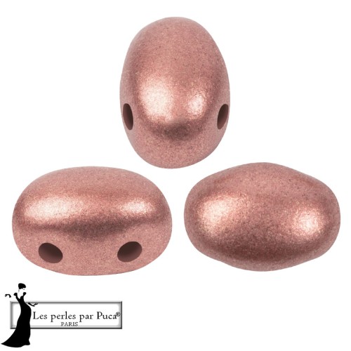 Perles en verre Samos® par Puca® 5x7 mm - Bronze Light Rose x10g