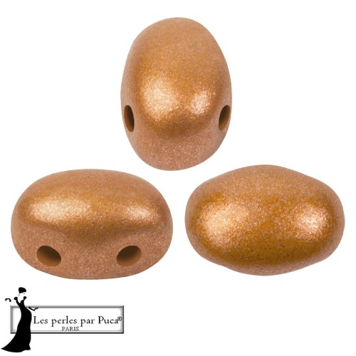 Perles en verre Samos® par Puca® 5x7 mm - Bronze Orange x10g