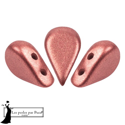 Perles en verre Amos® par Puca® 5x8 mm - Bronze India Rose x10g