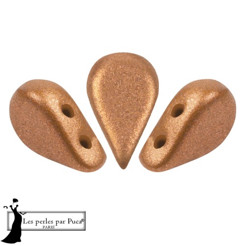 Perles en verre Amos® par Puca® 5x8 mm - Bronze Light Copper x10g