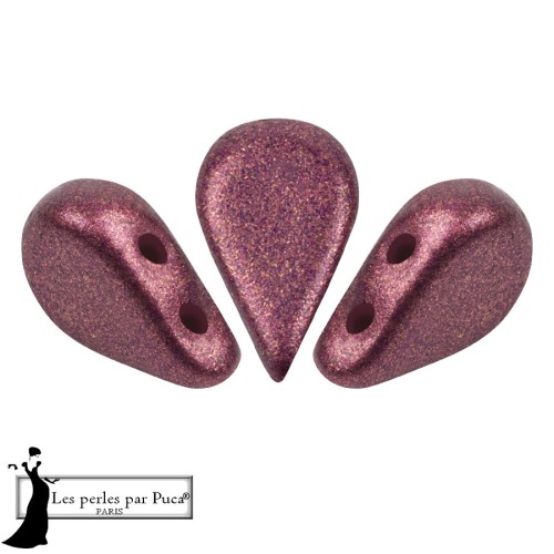 Perles en verre Amos® par Puca® 5x8 mm - Bronze Light Plum x10g