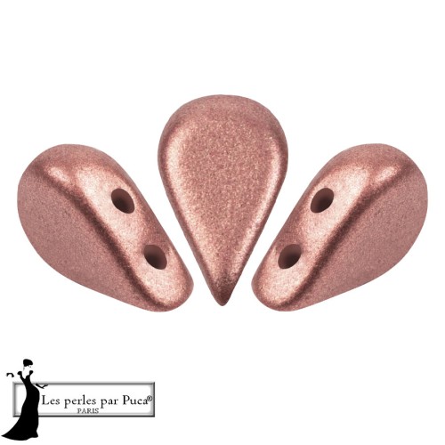 Perles en verre Amos® par Puca® 5x8 mm - Bronze Light Rose x10g