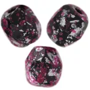 Facettes 4 mm Jet Tweedy Pink x50