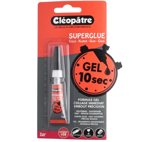 Colle Cléopâtre - Super Glue Gel avec embout de précision - Transparent x3gr