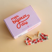Mes bijoux DIY - Kit bracelet manchette florale tissage au métier à tisser