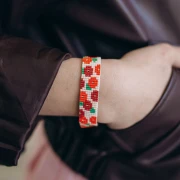 Mes bijoux DIY - Kit bracelet manchette florale tissage au métier à tisser