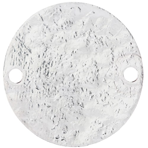 Intercalaire rond 15 mm effet martelé - Placage Argent fin x1