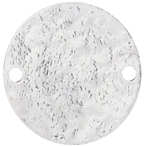 Intercalaire rond 15 mm effet martelé - Placage Argent fin x1
