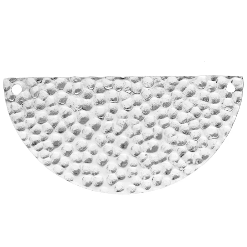 Pendentif intercalaire demi-lune martelée 15x30 mm - Placage Argent fin x1