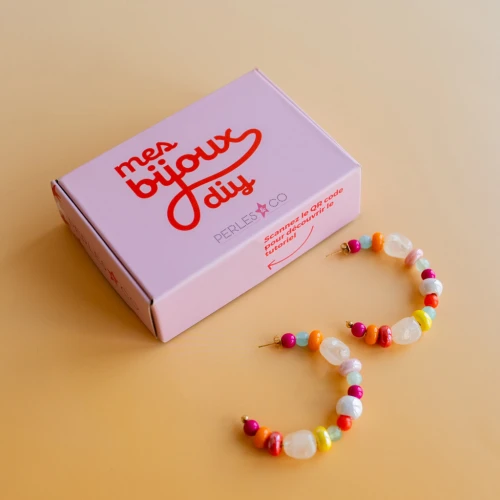 Mes bijoux DIY - Kit boucles d'oreilles avec mix de perles colorées