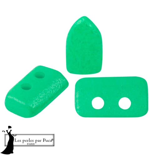 Perles en verre Piros® par Puca® 2x5 mm - Neon Dark Green x10g