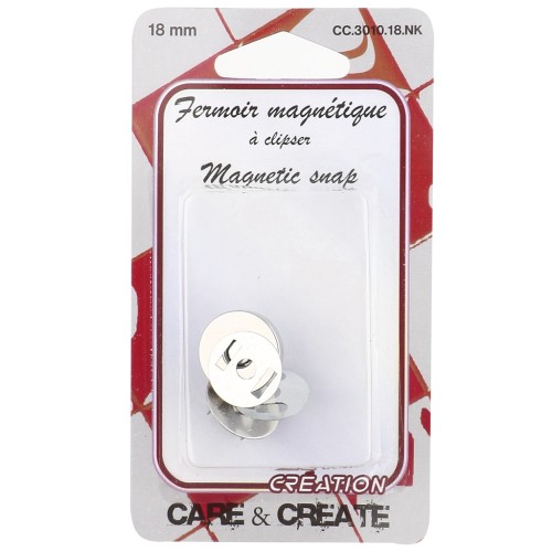 Fermoir aimanté 18 mm pour pochette et sac - Argenté x1