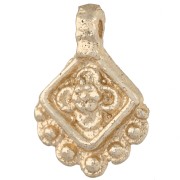 Pendentif ethnique losange 21x14 mm avec petites boules - Doré light x1