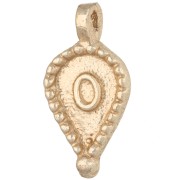 Pendentif ethnique goutte travaillé 23x11.5 mm - Doré light x1