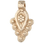 Pendentif ethnique goutte 21x13 mm avec petites boules - Doré light x1